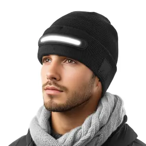 Touch Two LED Lighted Knit Warm Hat Athletic Sports Outdoor  Night Running Alert winter Lightweight Running Family Must Have Hiking Cycling Fashion