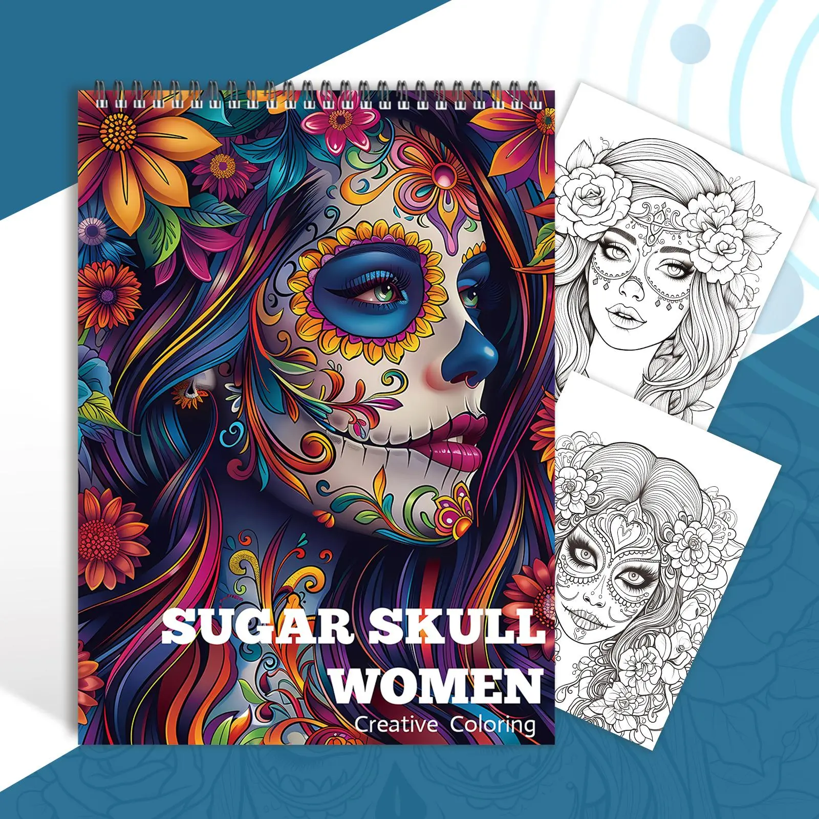 Sugar Skull Coloring Painting, Cool Color Style, Perfect for New Year's Birthday Christmas and Other Holiday Parties, DIY Graffiti Painting, Diy Painting Supplies