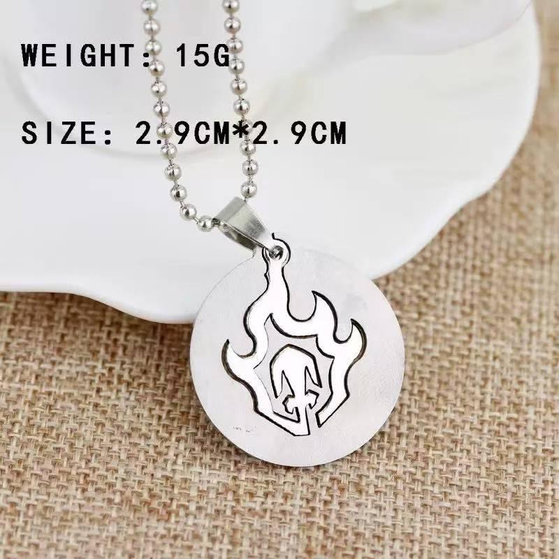 Bleach Anime Necklace, Ichigo Kurosaki Pendant Chain, Hollow Mask Cosplay Jewelry for Fans