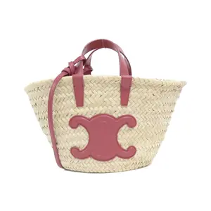 Pre-owned Celine Straw Shoulder Bags Teen Triomphe Panier Raffia Calf Bag