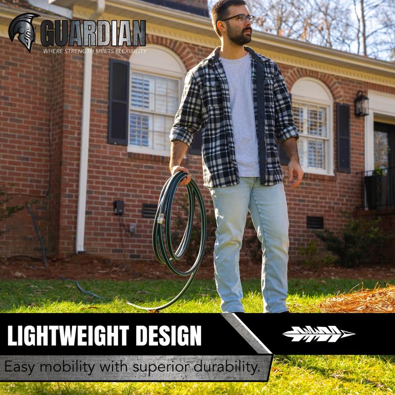 Flexon 5/8" Guardian Heavy Duty Kink Resistant Garden Hoses with TangleGuard Technology – Durable, Flexible, Tangle-Free Watering,  Ideal for Lawn, Garden, and Outdoor Use