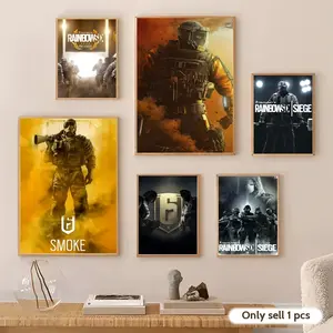 Game R-Rainbow S-Six S-Siege Poster HD Sticky Waterproof Wall Art | High Quality Print Aesthetic Home Living Bedroom Bathroom hallway Decor Trendy Room Decoration | Multiple Size Options Available