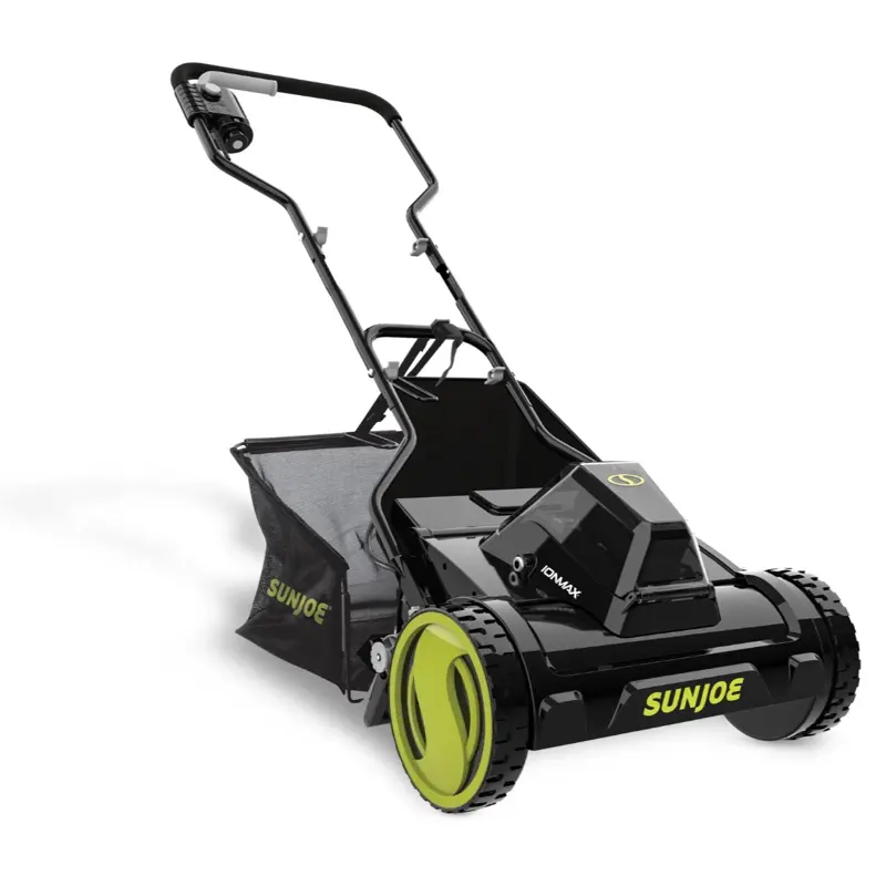 Sun Joe Cordless Push Reel Mower, 15” Yard Trimmer w/ Collection Bag, 24V-CRLM15