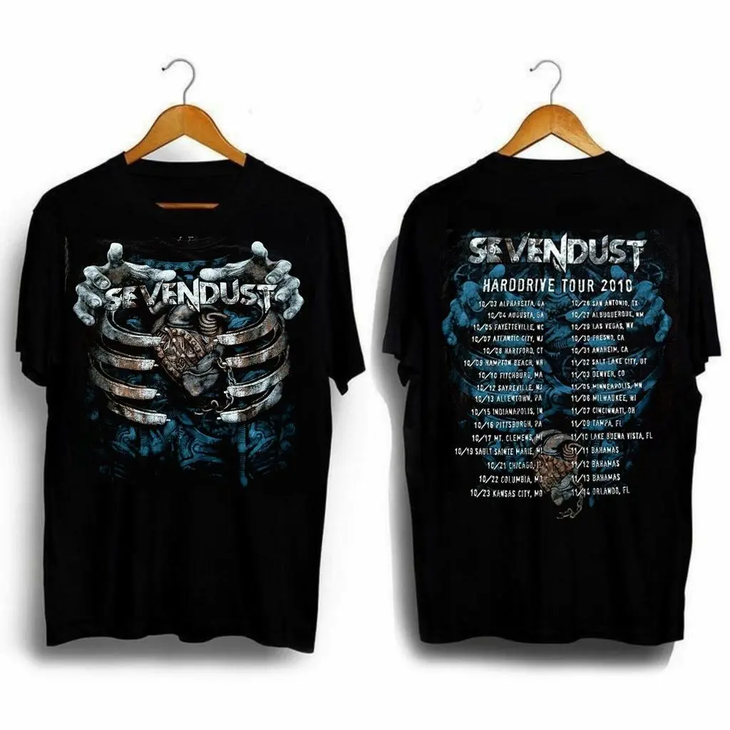 Vintage Y2K 2010 Sevendust “Harddrive Tour 2010” Rare Band T-Shirt