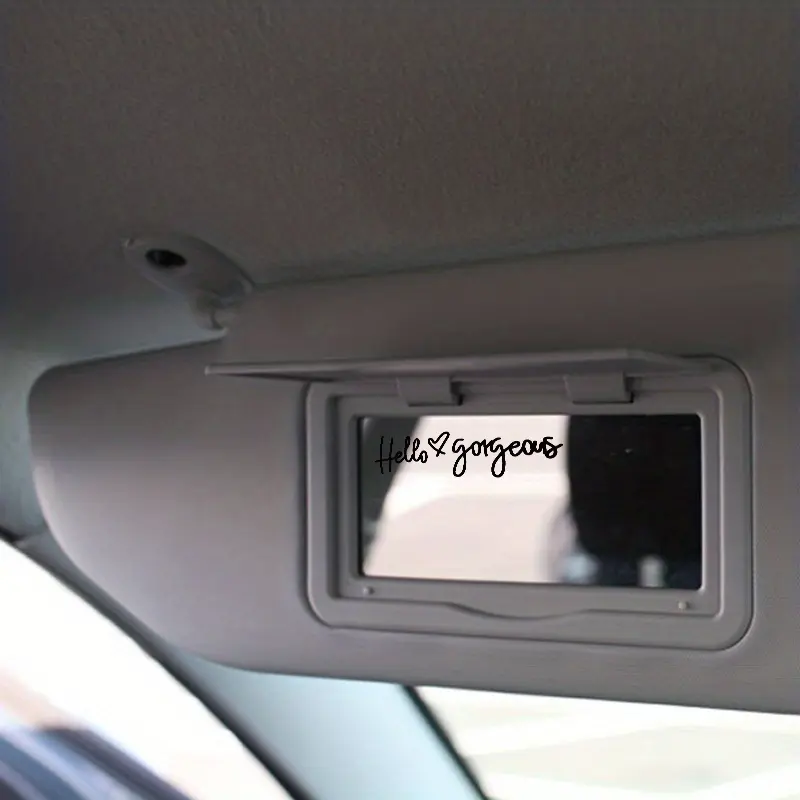 1PC Hello Beautiful" self-adhesive mirror sticker! Aesthetic Car Accessory Car Mirror Decal Car Accessories Cute Car rearview mirror + dressing table decoration artifact car selfie room decoration