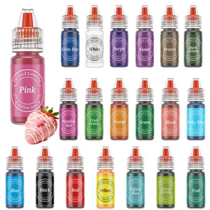 20 Edible Oil-Based Food Coloring 6ml(0.25 Fl. Oz )Bottles set Food Grade  Food Dye for Mother's Day & Easter &Picnic Baking , ChocolateCoveredTreats,Candy,Melts Cookies ,Cakes,Fondant for Halloween Christmas Birthday  Bake