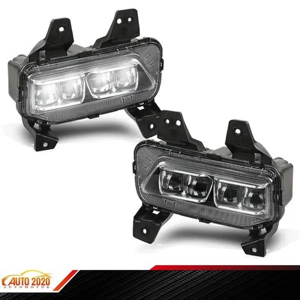 High Quality 1-Pair LED Driving Fog Light Kit for 2020-22 Kia Telluride, with Headlight Bracket, PC Base PP, Left-Right LED Modules, Yes, As the Picture