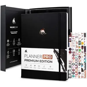 Planner Pro  - Luxurious Weekly & Monthly Planner with Budget Organizer for Productivity & Goals, Undated, A4 (Black)