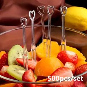 Set of 100/500 Transparent Plastic Mini Forks, Perfect for Appetizers Desserts Wine Tasting, Serving Fruits Cakes Party Supplies