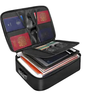 Multi-layer Fireproof File Box, 1 Count Waterproof File Storage Bag with Handle & Lock, Home Organizer for Important File & Contract, Office Supplies