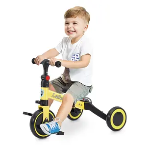 DollarDash 3-in-1 Adjustable Toddler Balance Bike & Convertible Trike for Kids 2-5 Years, with Foldable Rear Wheels & Removable Pedals