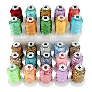 Multiple Variegated Polyester Embroidery Machine Thread Kit 500M (550Y) Each Spool for Janome Brother Pfaff Babylock Singer Bernina Husqvaran Embroidery and Sewing Machines - New brothread  Embroidery Thread Set Sewing Thread DIY  Needlework Projects