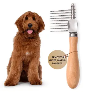 We Love Dogs Dematting Brush & Rake for Matted Hair Removal on Undercoat, Great for Doodles, Poodles, Goldendoodles, Other Furry Pets