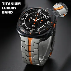 Titanium Luxury Mens Bracelet for Samsung Galaxy Watch Ultra 47mm Metal Business Strap for SAMSUNG GALAXY ULTRA 2025 Link Band