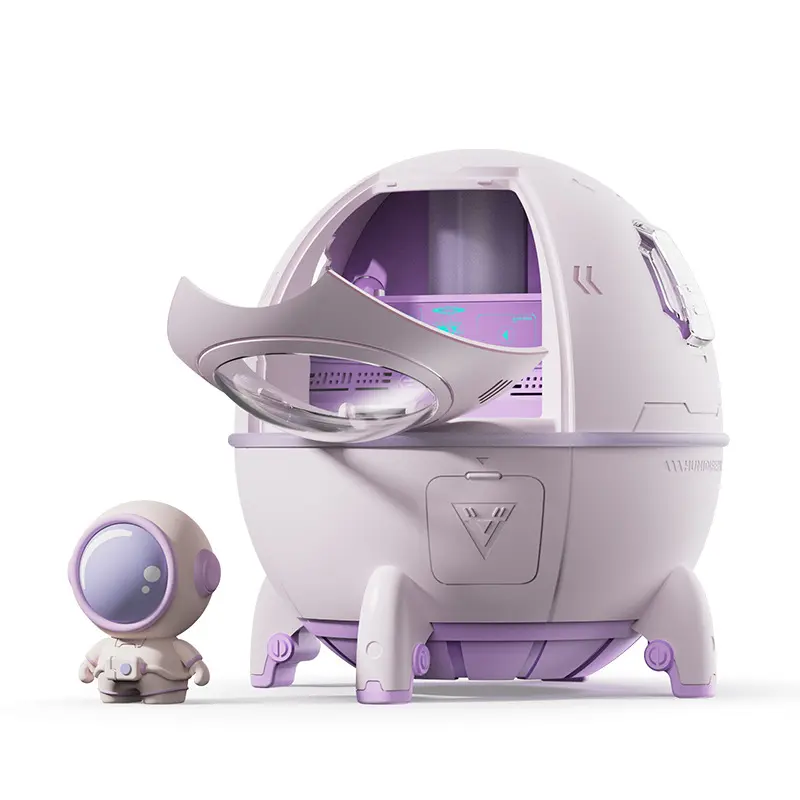 USB Plug Ultrasonic Space Capsule Humidifier - Large Mist Output, Quiet Operation, Luminous Built-in Light, Sleep Aid, Perfect Gift for Bedroom & Office Use, Creates Cozier Environment (Household Desktop Air Humidifier)