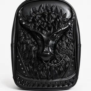 Shadow Horn Beast Carry-All Functional Backpack, Premium 3D Gothic Gender Neutral Travel Bag (SKU: 3086), Carry-All Backpacks, Functional Backpacks