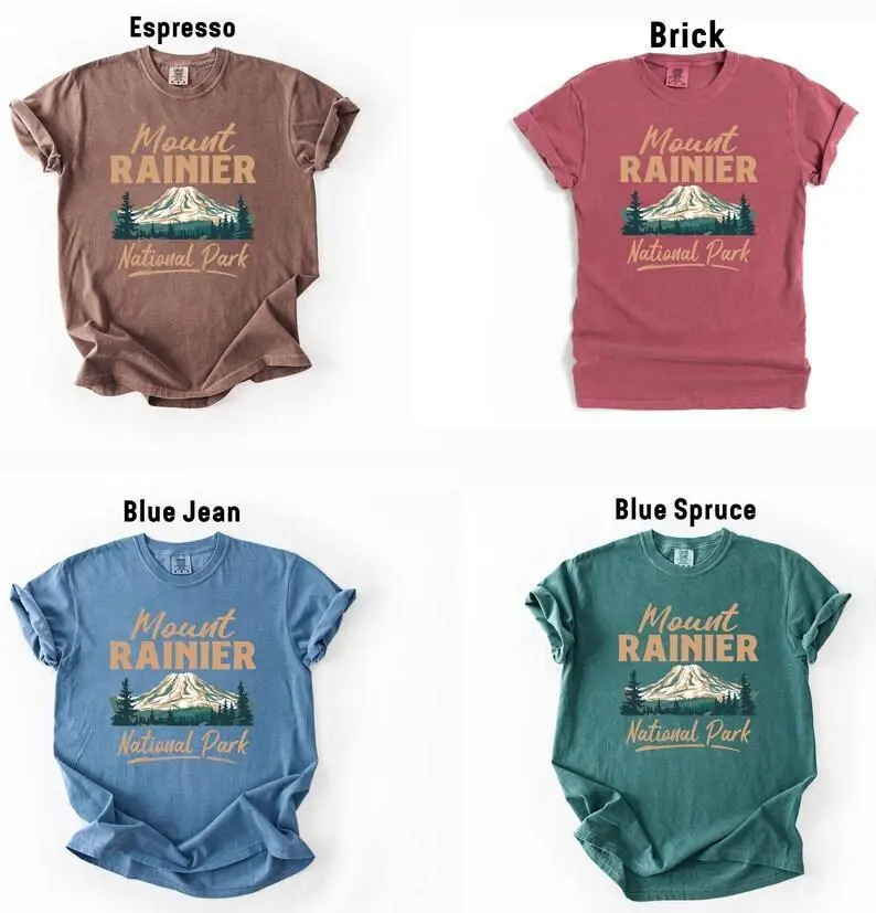 Mount Rainier National Park Shirt, Mt. Rainier Washington, T-Shirt, Hoodie, Sweatshirt, Long Sleeve, Kids Tee, Nature Hiking