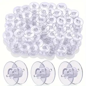 100pcs Transparent Spool Sewing Machine Spool Household Transparent Plastic Bobbin Sewing Tools