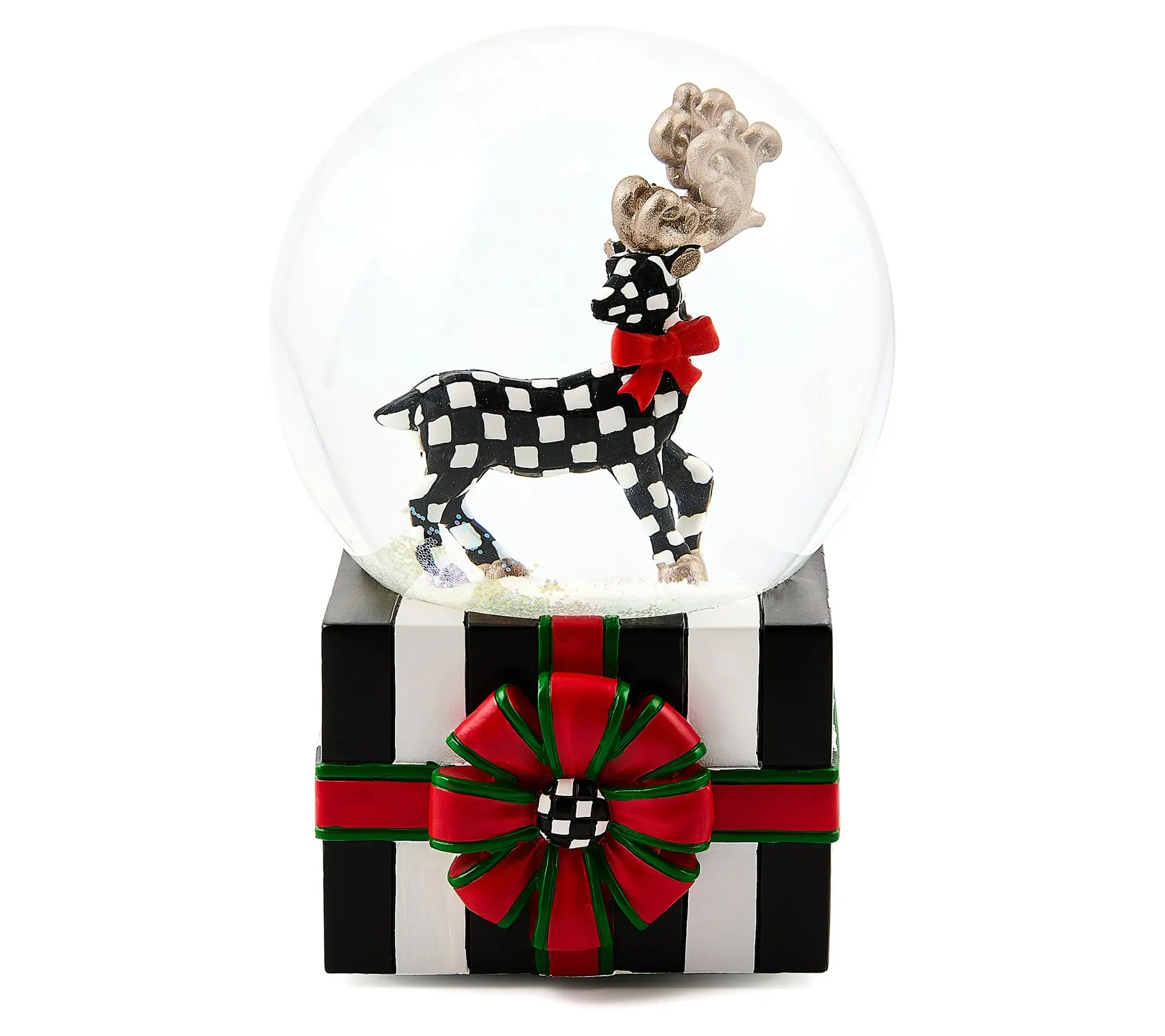 MacKenzie- Childs Holly Jolly Deer Snow Globe