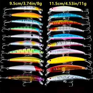 20pcs Minnow Set - Lure Fishing Tackle Outdoor Fishing Bait Kit Artificial Bait Swimbait for Bass Pike