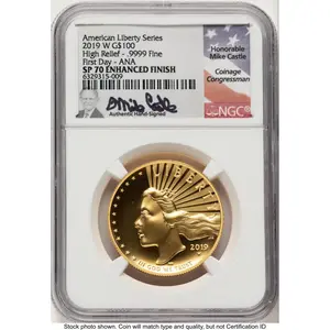 Modern Bullion Coins (2019-W G$100 American Liberty High Relief, Enhanced FDI ANA Mike Castle)