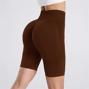 Women's Slim-Fit High-Waisted Biker Shorts Ribbed Shorts, Perfect for Yoga/Daily Wear