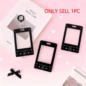 Y2K Style Simple Durable Card Holder, Card Slot, Visible Transparent Front 3 Inch Star Small Card Case, Student Id Bus Card Metro Keychain Attachment Pendant