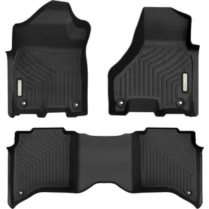 Floor Mats Fit for 2019-2024 Ram 2500/3500 Crew Cab with 1st Row Bucket or Bench Seats, Custom Fit TPE All Weather Car Mats Includes 1st and 2nd Row