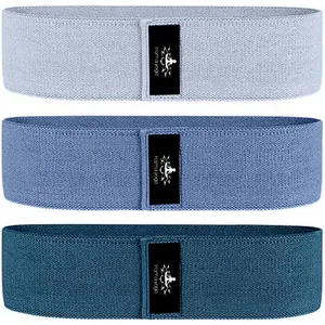 Large Resistance Band,14.5" x3.15",Fabric Exercise Loop Bands with Instruction Guide and Carry Bag, Set of 3.