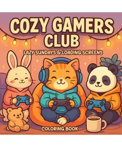 Cozy Gamers Club: Lazy Sundays & Loading Screens Coloring Book: Relaxing for Adults and Teens with Video Gamer Favorite Animals