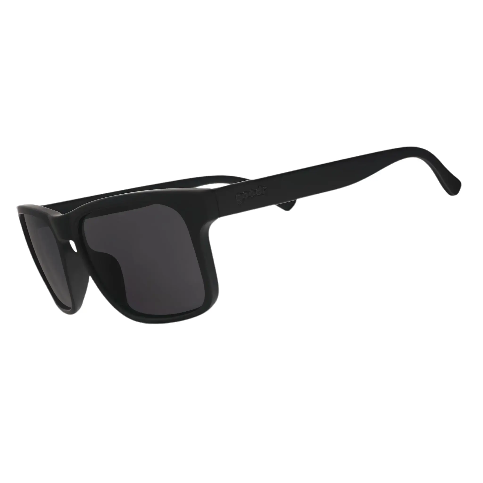 goodr Grim Reaper's Spring Fling Large Size (Grand G) Solid Black Frame with Black Lens, UV400, No Slip No Bounce No Tangle goodr Grim Reaper's Spring Fling Large Size (Grand G) Solid Black Frame with Black Lens, UV400, No Slip No Bounce No Tangle