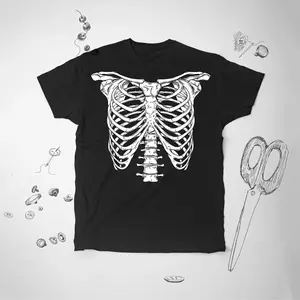 Goth shirt tshirt t shirt tee Aesthetic Graphic Design shirt Zombie Gothic Emo Ribs Bones Anatomy Unisex shirt Gift idea for Halloween