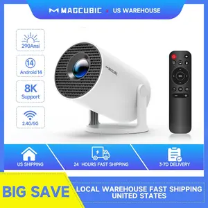 Magcubic HY300 Pro 8K Projector 260ANSI Android 14 Portable Projector Dual WiFi6 BT5.4 Outdoor Cinema Home Theater Support 720P
