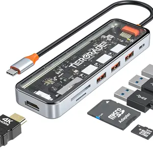 Tiergrade 7 in 1 USB C to HDMI Multiport Adapter with HDMI,100W PD,3 USB-A 5 Gbps,TF/SD Card,USB C Dock for MacBook Air/Pro,XPS and More Type-C Device