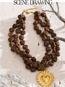 N6- New Autumn Winter Layered Heart Beads Necklace!