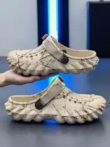 Men's Random Camouflage Print Slides, Casual Comfortable Breathable Non-slip Slippers for Indoor & Outdoor Wear, Lightweight Breathable Slides for Daily Wear, Boy