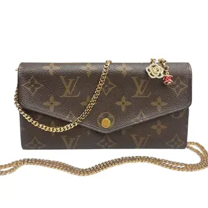 Pre-owned Louis Vuitton PVC Crossbody Bags Monogram Sarah Wallet with added Crossbody Chain/Charm