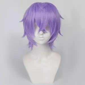 Short Straight Cosplay Synthetic Wig With Bangs 14 Inch Universal Cosplay Wigs Daily Handmade Animation Games Short Hair For Hal
