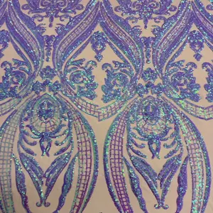 Catina Damask Stretch Sequins Fabric
