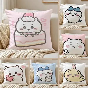 Chiikawa Pillow Case Cozy short plush cover made with breathable organic fabric double sided artwork and a sleek invisible zipper ideal for durable warm and stylish home setups