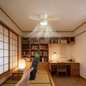 24 Inch Low Profile Ceiling Fan with Light, Modern Flush Mount Bladeless Ceiling Fan, 6-Speed Reversible DC Motor, 3-Color Dimmable Full Spectrum Eye-Care LED Adjustable Lighting, Quiet Fan for Bedroom, Living Room, Summer Gift