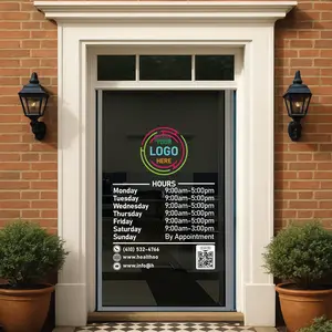 Store Hours Decal, Store Hours Sign, Store Hours Sticker, Hours of Operation Sticker, Hours Decal, Color Logo, Business Hours Decal