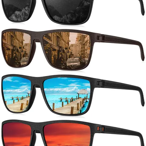 KALIYADI Women's Casual Plastic Polarized Outdoor Shades - UV400 Eye Guard, Glare Reduction, Adjustable Integrated Nose Pad, Crystal-Clear Vision, Driving Use