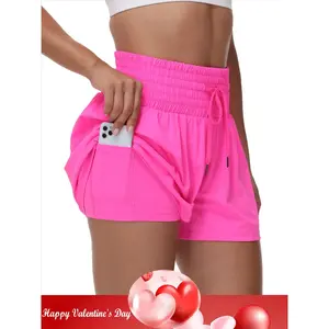 High-Waisted 2-in-1 Flowy Athletic Shorts For Women Gym Workout Running Lounge Pants With Pocket Tennis Golf Shorts Elastic Drawstring Cute Clothes Summer Outfits  Sportswear Hiking Exercise Cycling Outdoor