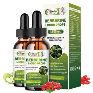 (2 Pack)Organic Berberine Supplement Liquid Drops - Premium Berberine HCL 1500mg with Pure Ceylon Cinnamon-7 in 1 Natural Ingredients - Supports Immune System & Digestive System-4 Fl Oz