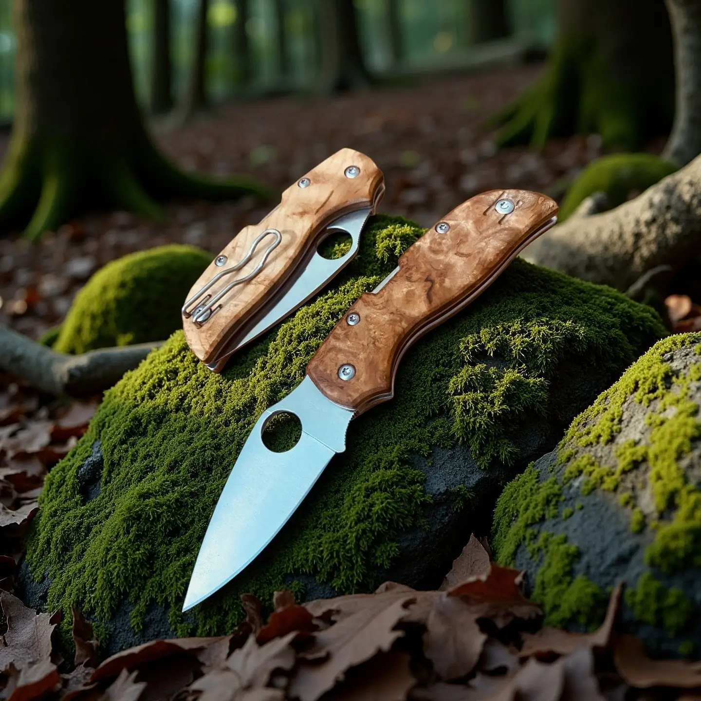 VG10 Folding Pocket Knife, EDC Knife for Men Women, 2.76" Damascus Blade Burl Wood Handle, Sharp Camping Hiking Knives