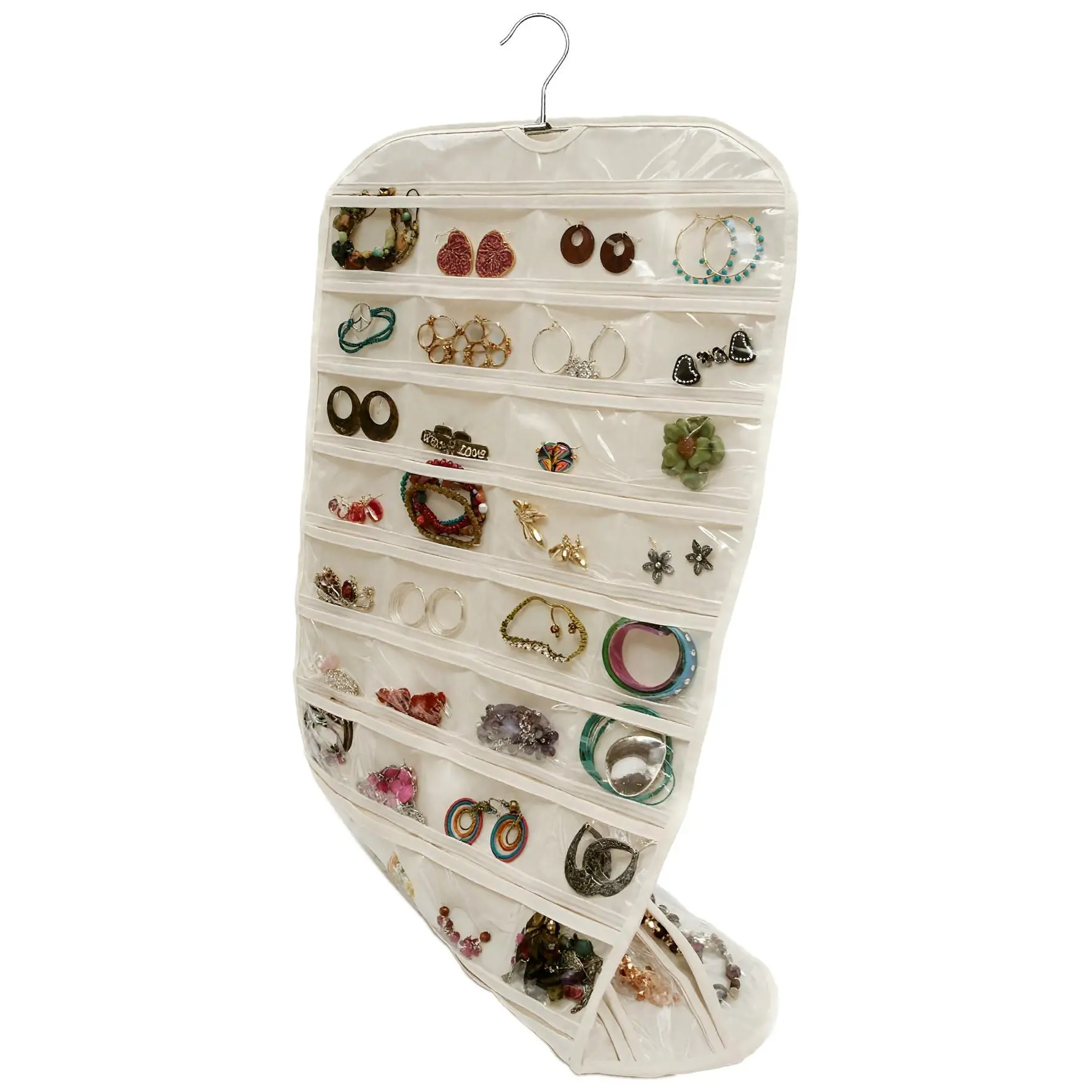 80 Pocket Hanging Jewelry Organizer (Hanger Included)