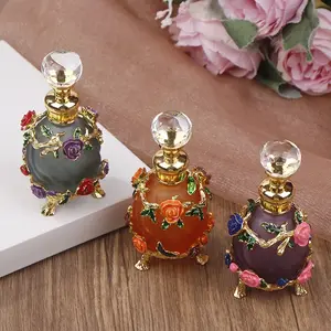 15ml Arabian-Inspired Glass Perfume Bottle| Refillable Essential Oil Container with Floral Design (Decorative Use| Hand Wash)glass milk bottle pour