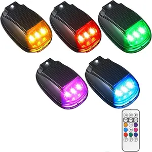 Solar-Powered RGB Car LED Lights, Car Decorative Light with Remote Control, Wireless Waterproof Design, No Drilling Needed for Motorcycles Cars Trucks