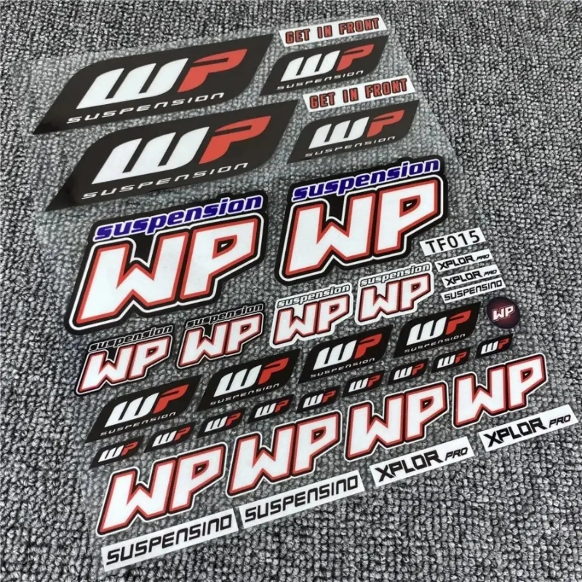 1SET WP Multi-style Suspension Car Sticker, Vehicle Exterior Decoration, for Motorcycle Body, Car Decoration, Notebook, etc., for Car Decoration & Motorcycle Suspension Enthusiasts, Truck Car Decal, Car Decorative Sticker, Decal For Cars